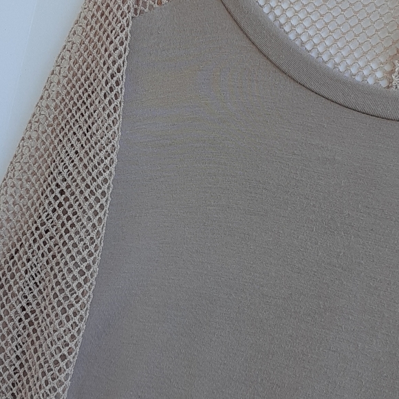Top Blouse Fishnet Sleeves M - Picture 5 of 6